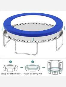 Replacement Trampoline Safety Pad Mat, 30 Cm Wide, UV-Resistant, Tear-Resistant, Edge Protection, Blue - Blue - View 1