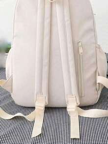Stilvoller Y2K-Klassiker Rucksack mit Kirschenmuster Schultasche, Kirschenmuster Mädchen Rucksack mit großer Kapazität für Laptops, Rückkehr zur Schule klassischer lässiger Tagesrucksack Collegetasche, leichter Schulbuchrucksack für Mädchen und Jungen, Mädchen Schulrucksack Büchertasche für Teenager, Diebstahlsicherer Laptop-Rucksack Reise-Tagesrucksack Schultaschen Geschenke - Beige - Übersicht 3