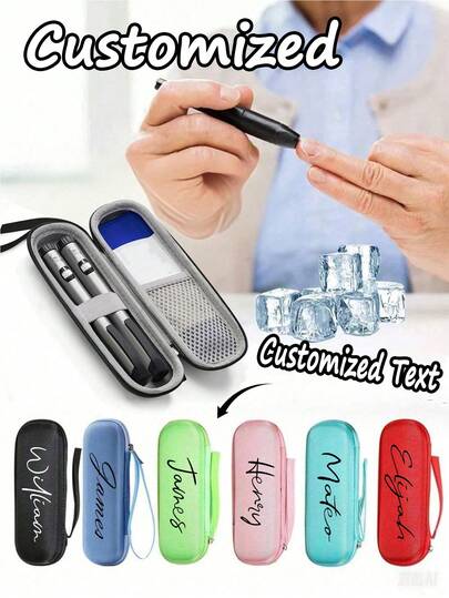 Personalized Custom Text Insulated Portable Insulin Cooler Bag -Friendly Cold Ice Pack Physical Cooler Box Customizable Lightweight Simple Zipper Carry Bag Travel Case, Custom Name Portable Medication Cooler Bag For Insulin Pens And Blood Glucose Monitor Supplies