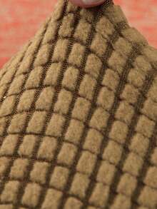 1pc Jacquard Sofa Seat Cushion Cover, Chair Cover Sofa Slipcovers, Stretch Washable Removable Slipcover, Polar Fleece Sofa Protector - Brown - View 7