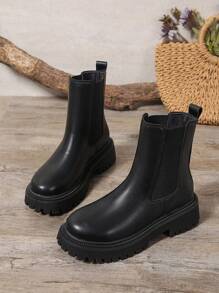 2025秋冬新款女靴，时尚百搭休闲靴，切尔西短靴，一脚蹬女鞋，冬季保暖女靴，平底舒适女靴，西式女靴