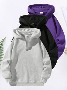 Men's Gray Half-Zip Sweatshirt - Breathable Athletic Pullover Sportswear Top For Running Gym Casual Wear