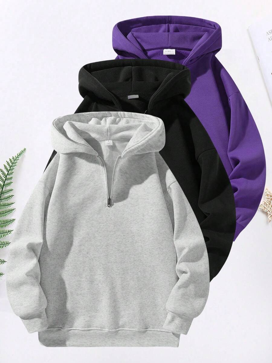 Men's Gray Half-Zip Sweatshirt - Breathable Athletic Pullover Sportswear Top For Running Gym Casual Wear