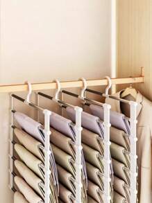 Multi-Layer Multi-Function Pants Hanger, Foldable Pants Clips, Household Pants Rack, Seamless Non-Slip Pants Storage Organizer - Multicolor - View 3