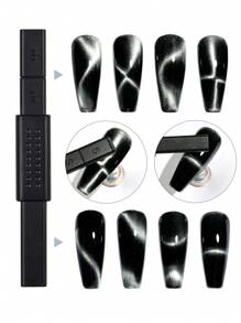 12pcs/Set Multi-Functional Strong Magnetic Stick Set, Suitable For Cat Eye Gel Nail Polish, Magnetic Tools, Magnetic Pen, Nail Art Design, Glitter Effect, Magic Nail Art Tools - Multicolor - View 3