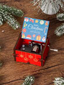 1 pieza Caja de música con cascabeles navideños, adorno de madera con campanas, decoración de Santa Claus viene a la ciudad, adecuado para Navidad, regalos festivos, decoración del hogar - Multicolor - Ver 26