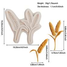 قالب سيليكون بشكل سنبلة القمح ثلاثي الأبعاد، للاستخدام في DIY لتزيين أكواب الورق، وقوالب الشموع