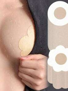 10pcs/Set Disposable Silicone Nipple Covers, Invisible Breathable Breast Petals For Women - Multicolor - View 1