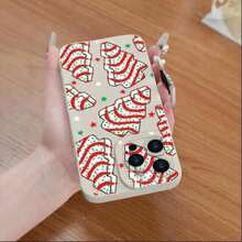 Funda de Teléfono con Patrón de Árbol de Navidad de Dibujos Animados, Protector de Teléfono Decorativo Antigolpes, Accesorios de Teléfono Compatibles con la Serie - Multicolor - Ver 3