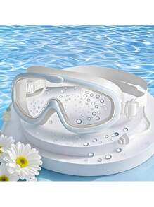 زوج نظارات سباحة كبيرة الحجم مضادة للضباب ومقاومة للماء عالية الوضوح، اكسسوارات حمام السباحة، ضروريات الشاطئ، اكسسوارات الشاطئ، لوح الركل للسباحة