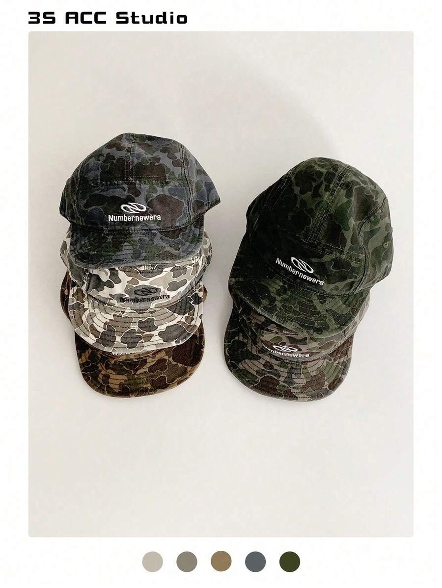 Soft Top Camo Baseball Cap, Outdoor Street Hip Hop Hat, Soft Brim Snapback With Letter Embroidery, Skater Hippie Chicks Style,Summer,Beach