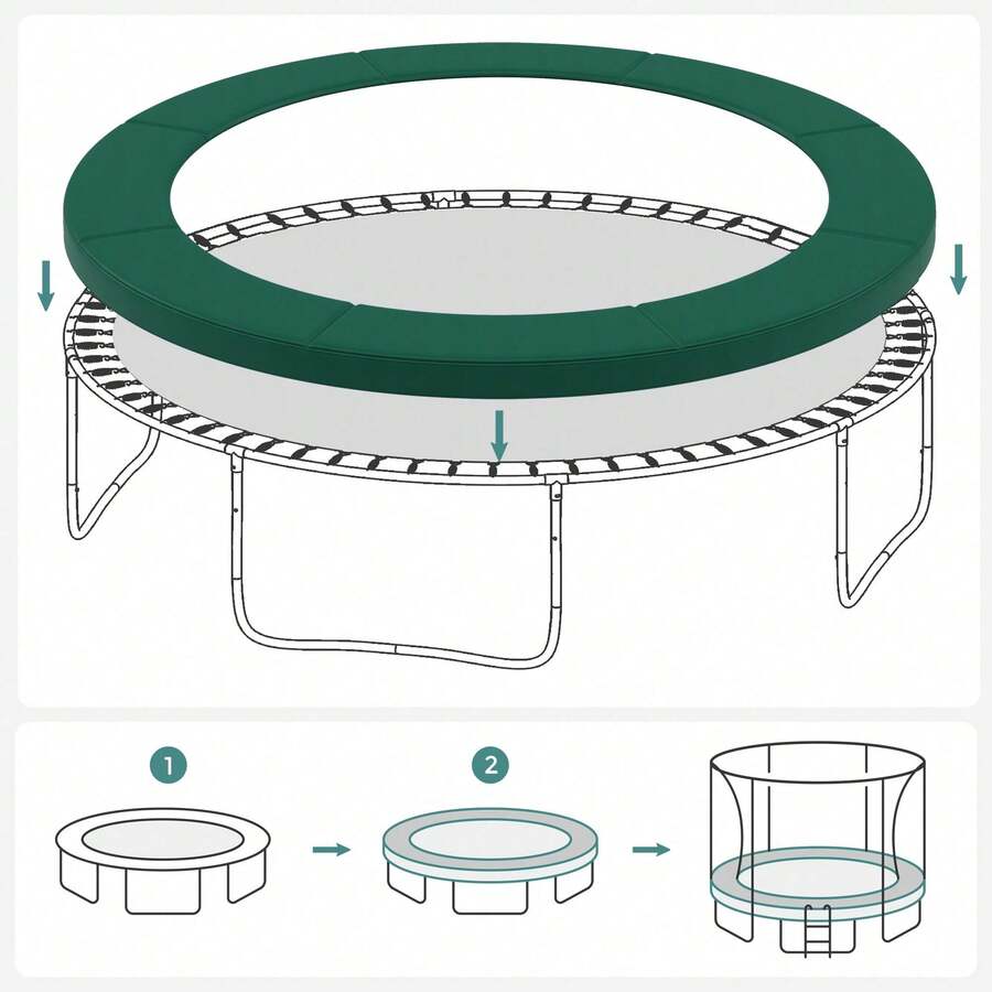 Trampoline Protective Cushion, Replacement Safety Cushion, UV Resistant, Anti-Tear - 綠色 - 查看 1