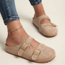 Fashionable And Versatile New Women's Thick Soled Lazy Shoes With A Simple And Casual Soft Sole, Comfortable And Not Tiring. Large Size Women's Shoes - Màu Khaki - Xem 2