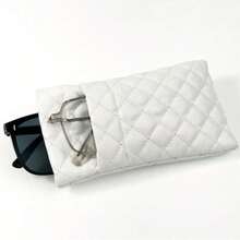 1pc Portable Squeeze Eyeglass Case - PU Leather Soft Eyeglasses Case Easy To Use Glasses Case Bag (Random Style)