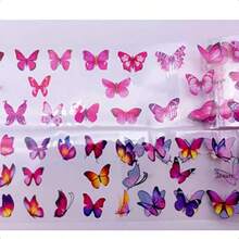Butterfly Nail Foil Nail Art Stiker Nail  Flower Transfer Starry Sky Paper Olorful Nail Transfer Foils For Women Girls Fingernails Toenails Deorations-0346 - Bướm đầy màu sắc - Xem 5