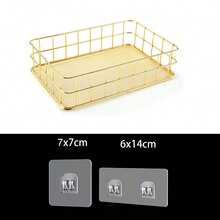 1 pieza Caja de almacenamiento de maquillaje Cesta de almacenamiento de hierro - Organizador de escritorio rectangular para frutas y talla grande, Artículos esenciales de organización del hogar Decoración de Halloween - Multicolor - Ver 9