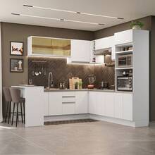 Madesa Gabinete Cocina Esquinero 504cm Glamy Blanco - Blanco - Ver 1