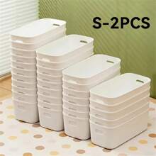 1/2/4/8/12PCS Plastic Storage Bins And Baskets, Stackable Desktop Storage Box Fruit Cosmetic Sundries Small Capacity Kitchen Organizer For Kitchen, Bathroom, Office, Under Sink Organizer - Multicolor - View 18