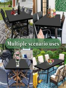 1 Piece Rectangular Tablecloth Cover +5pcs Polyester Dining Chair Cover/PU Chair Cover Set, High Stretch Polyester Spandex Material Tablecloth, Four Seasons Available Tablecloth Cover/Stool Cover, Suitable For Indoor, Outdoor, Picnic And Camping, Suitable For Decorating All Festivals And Important Occasions