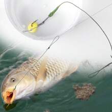 FTK 22cm 6pcs Leader Carp Fishing Hooks Hair Equipment With Line 30-60lb 2/4/6/8 # Europe Feeder Group Carp Hook Accessories