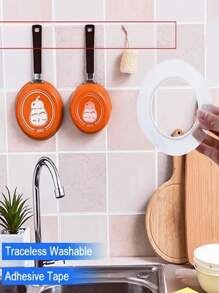 قطعة واحدة من شريط لاصق ثنائي الجانب، شريط تثبيت قوي للغاية شفاف قابل للغسيل ذو وجهين، شرائط للديكور