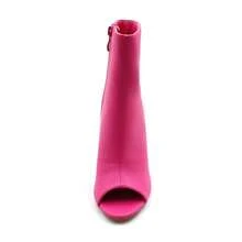 Womens Peep Toe Stiletto Booties Side Zipper High Heel Open Toe Ankle Boots CHARLIE-212 - MÀU ĐỎ FUCHSIA - Xem 7