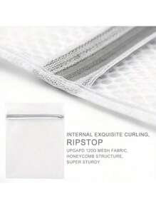 5pcs Woven Mesh Laundry Bags Set, Multipurpose Rectangular Zipper Closure, Durable Garment Care For Fine Fabrics & Sweaters, No Power Needed, Easy To Use & Reusable Travel Organizer