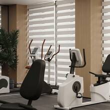 LILIIN Double Roller Blind Klemmfix Without Drilling, W120 X H220 Cm, Black/Grey/White, Duo Roller Blinds For Windows, Clamp Roller Blind Window Blind Translucent & Blackout For Office Living Room Kitchen Bathroom - White - View 9