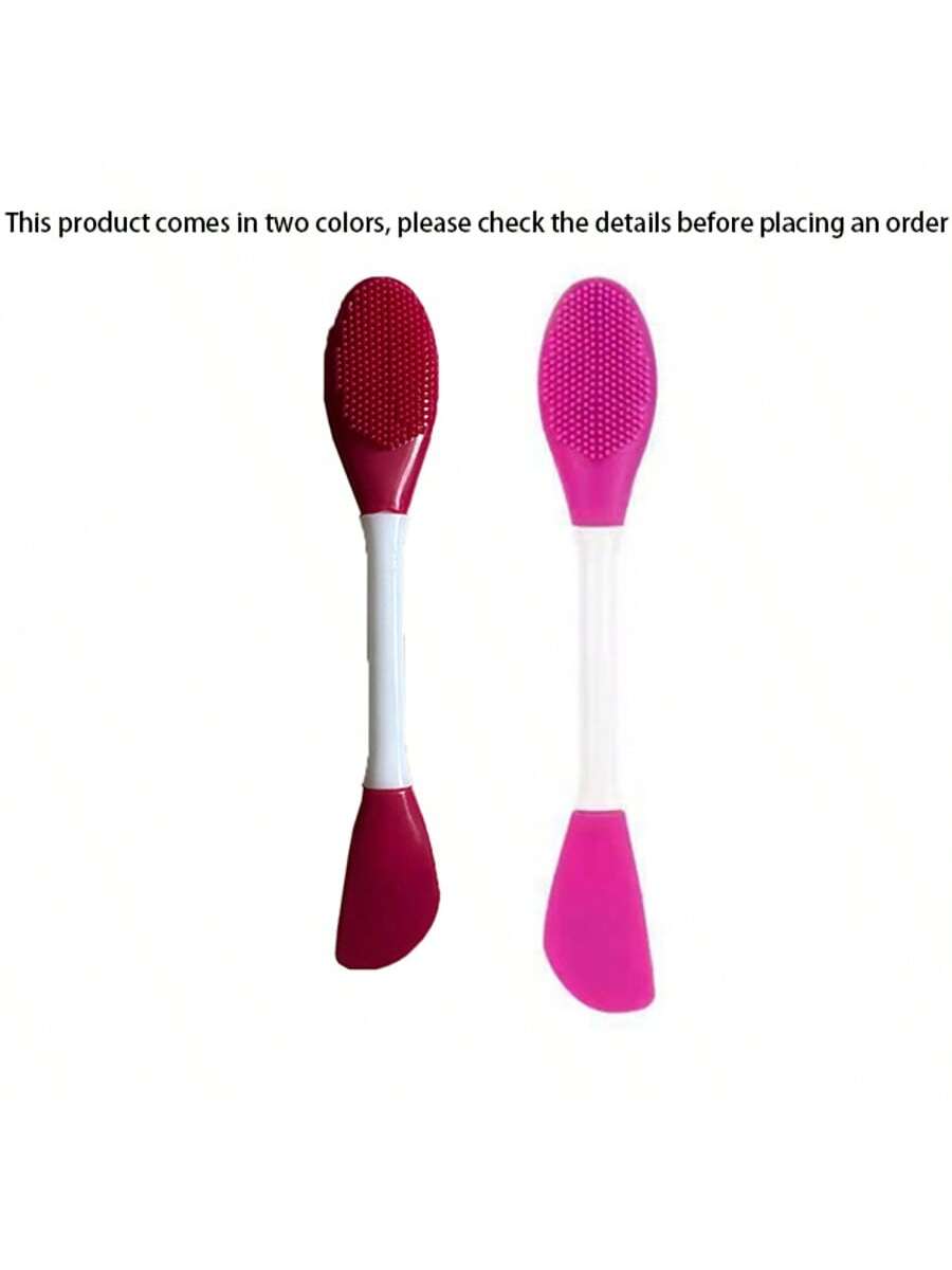 فرشاة وجه سيليكون ذات رأسين للتنظيف والتدليك وتطبي...