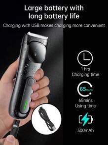 MIGUAN USB充电式电动体毛修剪器，全身可水洗，适用于剃须和修剪毛发，适用于身体各个部位，是馈赠佳品。 - 彩色 - 查看 6