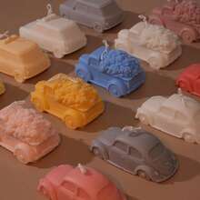 1-3pcs Multi-Style Silicone Candle Molds, Rose, Pickup Truck, Car, Sports Car Shaped Plaster, Resin, Cement Crafting Tools, Scented Candle Making Kit, Home Decor, Party & Holiday Gifts - Pink - View 1