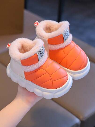 1 Paio di Pantofole Imbottite per Bambini, Pantofole Impermeabili Senza Tallone Calde per Ragazzi e Ragazze, Adatte per Uso Esterno e Passeggiata, Autunno/Inverno