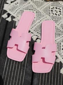 Women's Solid Color Open Toe Flat Sandals Summer Shoes Spring Shoes Spring Break Easter Vacation Shoes Casual Shoes Beach Shoes Mother's Day Present