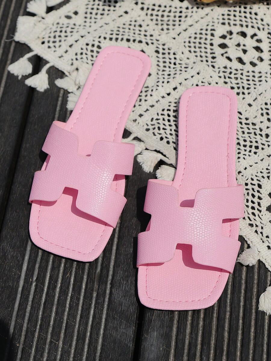 Women's Solid Color Open Toe Flat Sandals Summer Shoes Spring Shoes Spring Break Easter Vacation Shoes Casual Shoes Beach Shoes Mother's Day Present