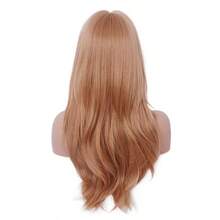 DLong Wavy Strawberry Blonde Wigs For Women Layered Synthetic Hair Wig With Bangs For Daily Party7001 - Blonde - 查看 8