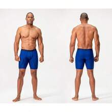 Men's Cool Dry Mesh Boxer Trunks 6-Inch Briefs, 3-Pack - 9吋(黑/藍/白) - 查看 8