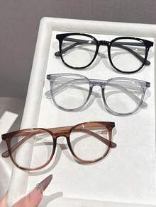 1/2/3 Pairs Women's Plastic Round Lightweight Eyeglasses Frames, Classic Casual Minimalist Style, Elegant Modern Simplistic Lightweight Glasses, Rubber Coated Temples, Autumn/Winter Christmas Accessory - Multicolor - View 18