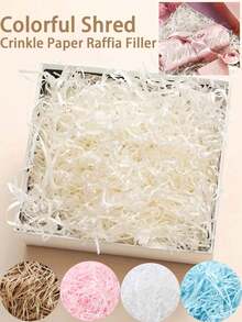 50g/100g Colorful Shredded Paper Filler, Colorful Raffia-Like Shredded Paper, Wedding Party Gift Box Packaging Material, Gift Wrapping Filler, Party Decorative Confetti Paper, Suitable For DIY Gift Box Filling Packaging, Christmas, Halloween, Wedding, Valentine's Day, Easter Gifts, Birthday Party Decor, Suitable For DIY Valentine's Day Candy Box Decor, Birthday And Wedding Creative Gift Box Packaging And Filler Decoration Materials. - Multicolor - View 2