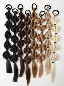 2 件 20 英寸马尾假发女式泡泡辫天然染色扭辫扎发绺 1 双马尾灯笼辫 - 彩色 - 查看 5