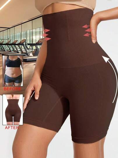 1 st högmidjade bruna magkontrollunderkläder - Damunderkläder med bantning och midjebandage, jämnar ut bukens utbuktningar, smickrar kurvor, passar för klänningar, jeans och tajta kläder, bekväma för vardagsbruk och speciella tillfällen: mjukt, andningsbart tyg som omsluter kroppen utan att rulla eller strama, perfekt för kvinnor som söker diskreta shapingeffekter - subtil brun ton smälter sömlöst in i hudtonen