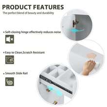 MERAX 30'' Bathroom Vanity With Ceramic Sink Combo, Solid Wood Frame Bathroom Storage Cabinet, Freestanding Vanity Set With 3 Drawers& Soft Closing Doors, White - trắng - Xem 6