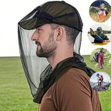 1pc Anti-Insect Anti-Mosquito Head Net Hat, Lightweight Breathable Mesh Design, UV Protection, Packable Polyester Headwear, Suitable For Fishing, Camping, Hiking, Outdoor Activities - Unisex