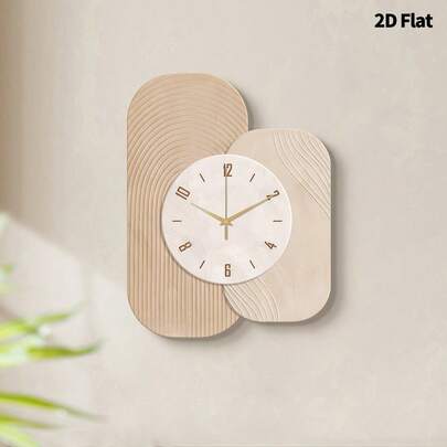 2D 平面 1pc 轻奢现代创意挂钟，超静音石英机芯，无滴答声，安静的装饰画挂钟，适用于客厅、卧室和办公室，时尚卧室时钟装饰挂表，独特个性化，超清晰读取时间，适用于客厅、卧室、办公室、工作室、房子、书房、厨房和咖啡厅的时钟装饰，是送给家人和朋友的完美装饰礼物