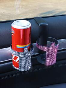 Rhinestone Car Cup Holder, Universal Plastic Beverage Can And Cup Holder, Fits Sedan, Truck And Van Windows - Sparkling Diamond Drink Holder - Multicolor - View 1