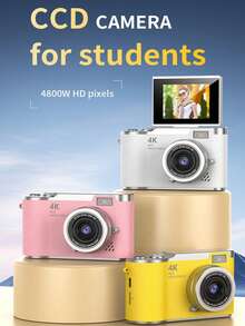 18倍光学变焦数码相机，2.4英寸高清旋转屏，创意视频数码相机，学生专用，CCD相机，赠送DIY水晶贴纸 - LK-007 白色+水晶貼 - 查看 5