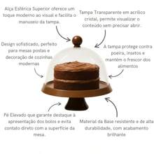 Boleira Porta Bolo Com Pé Acrílico Para Bolo Torta Queijo 25cm