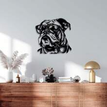 Bulldog Pipe Metal Wall Art, Big Boss Metal Wall Art, Dog Lovers Unique Birthday Gift, Gift For Her, Bedroom Metal Wall Art, Bar Metal Sign{ Botanical Metal Wall Wall Hanging Metal Wall Decor For Office - 黑色 - 查看 3