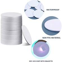 215NFC Electronic Tag NFC Chip Ntag Round Card Suitable For Amiibo Game Card Quick, Music Wall, WIFI Connection, Auto Play, RFID Tag,For School Supplies,Back To School - White - View 2