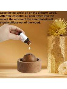 1 pieza Difusor, Difusor de Madera Redondo para Aromaterapia, No Eléctrico, Hecho de Troncos Naturales, Perfecto para Aceites Esenciales, Duradero y Resistente al Fuego, Mejora la Calidad del Aire con Fragancia Libre de Fragancia, Adecuado para Automóvil y Uso Doméstico, Mesita de Noche, Caravana, Interior de Automóvil, Decoración Moderna del Hogar. Varillas Difusoras, Difusores