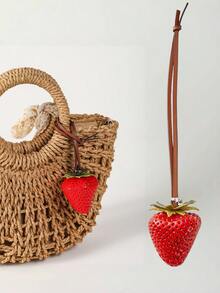 1 chiếc móc khóa hình quả dâu tây dễ thương - Mặt dây chuyền hình quả dâu tây, phụ kiện trang trí xe hơi hình quả anh đào, quà tặng Giáng sinh/Ngày lễ tình nhân cho nữ, trang trí ba lô, phụ kiện xe hơi. - Nhiều màu - Xem 4